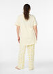 Pyjamasbyxor i mjuk jersey med h&ouml;g midja och fruktm&ouml;nster, Gul, Model image number 1