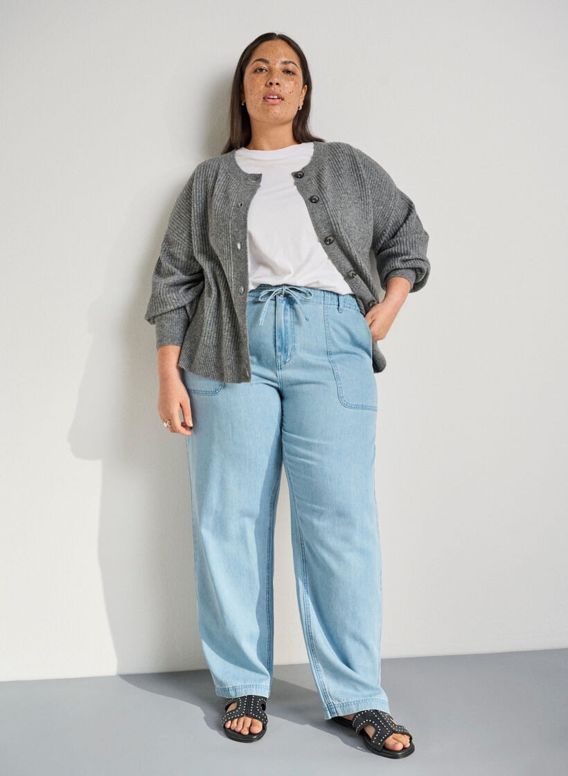 Wide fit - Platta sandaler med nitar, Svart, Image image number 0