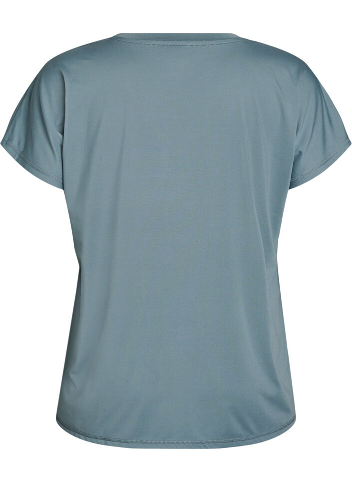 Tr&auml;nings t-shirt med v-ringning och l&ouml;s passform, Bl&aring;, Packshot image number 1