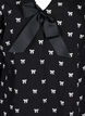 Blus med rosetter och trekvartsärmar, Black White Bow, Packshot image number 2