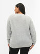 Melerad pullover med pärlknappar, Light Grey Melange, Model image number 1