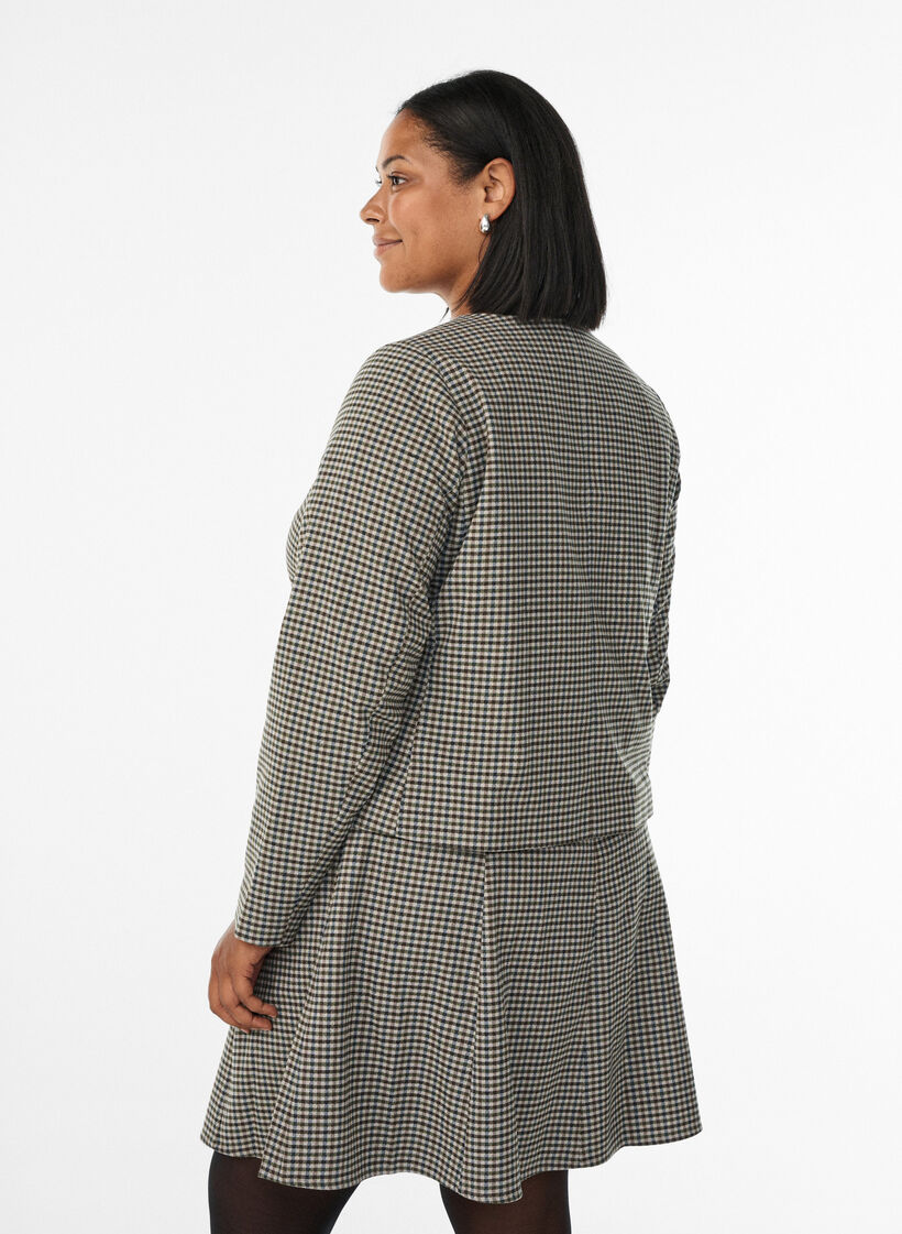 Kort jacka med guldfärgade knappar, Brun, Model image number 2