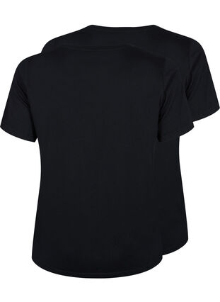 FLASH - 2-pack t-shirtar med rund hals, Black/Black, Packshot image number 1