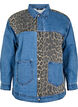 Denimskjorta med leopardmönsterdetaljer, Blå, Packshot image number 0