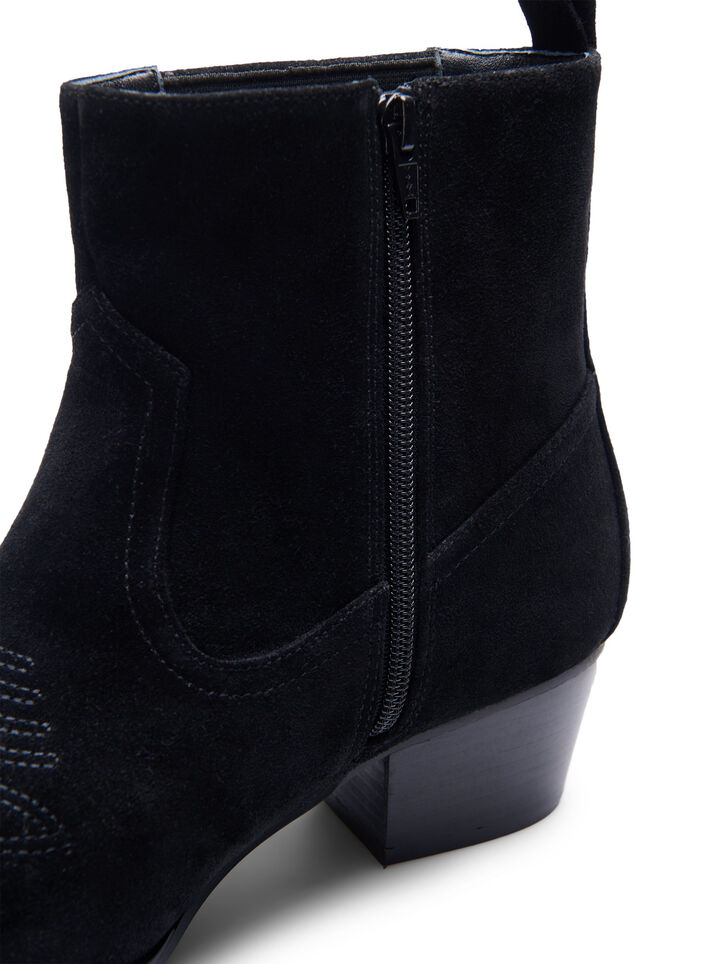 Wide fit - Ankelboots i mocka, Black, Packshot image number 3