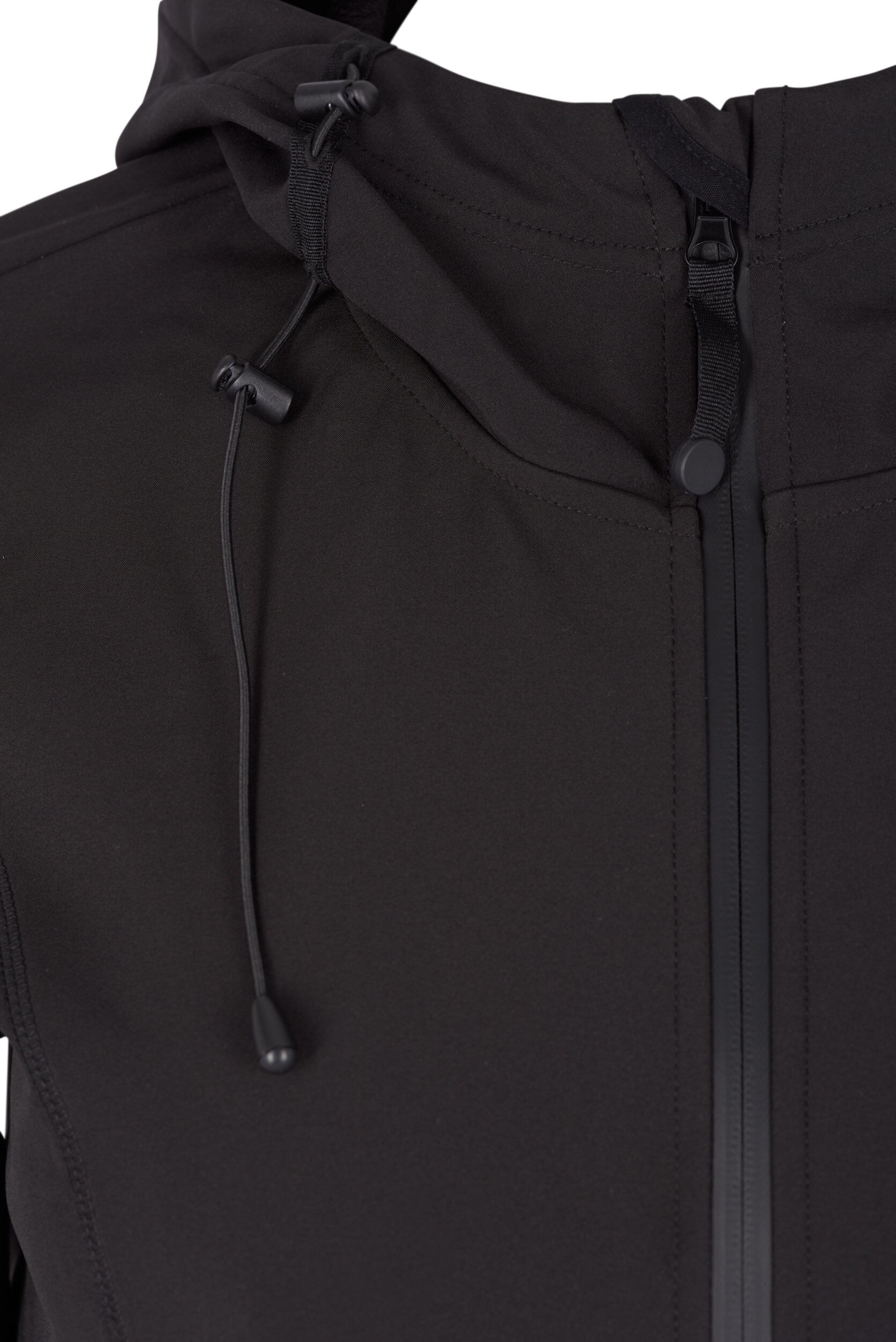 Zizzi Kort softshell jacka med luva, Black, Packshot image number 2