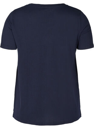 A-linjeformad t-shirt med tryck på bröstet, Night Sky, Packshot image number 1