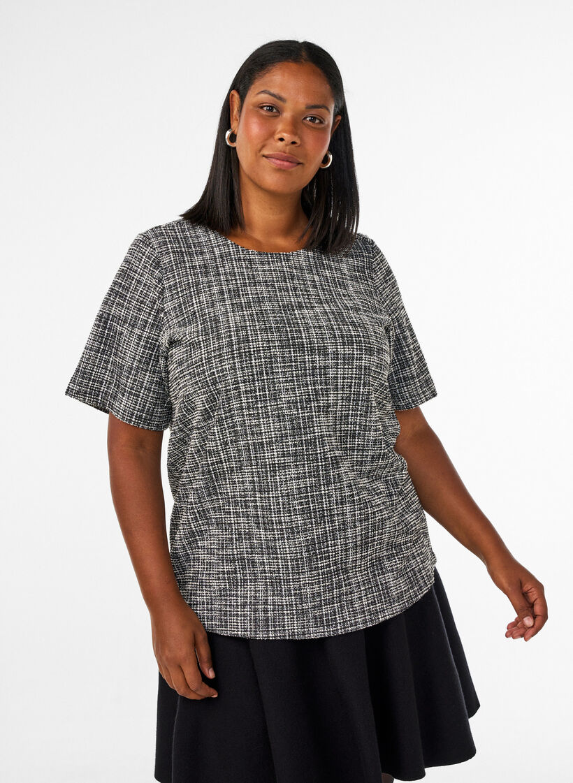 V&auml;vd blus med knappdetalj, Vanilla, Model image number 0
