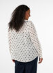 Blus i viskos med volangkrage, Vit, Model image number 2