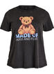 T-shirt i ekologisk bomull med grafiskt tryck, Svart, Packshot image number 0