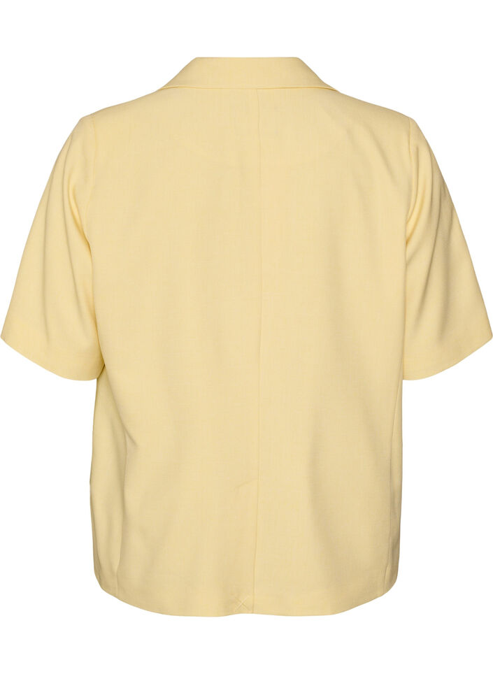 Kavaj med korta &auml;rmar och slag, Gul, Packshot image number 1