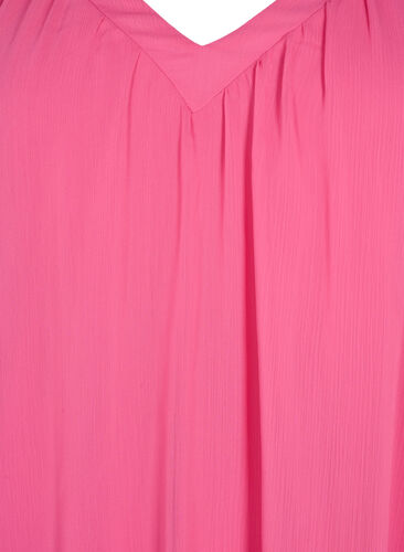 Enfärgad blus med fladdermusärmar och V-ringad hals, Shocking Pink, Packshot image number 2