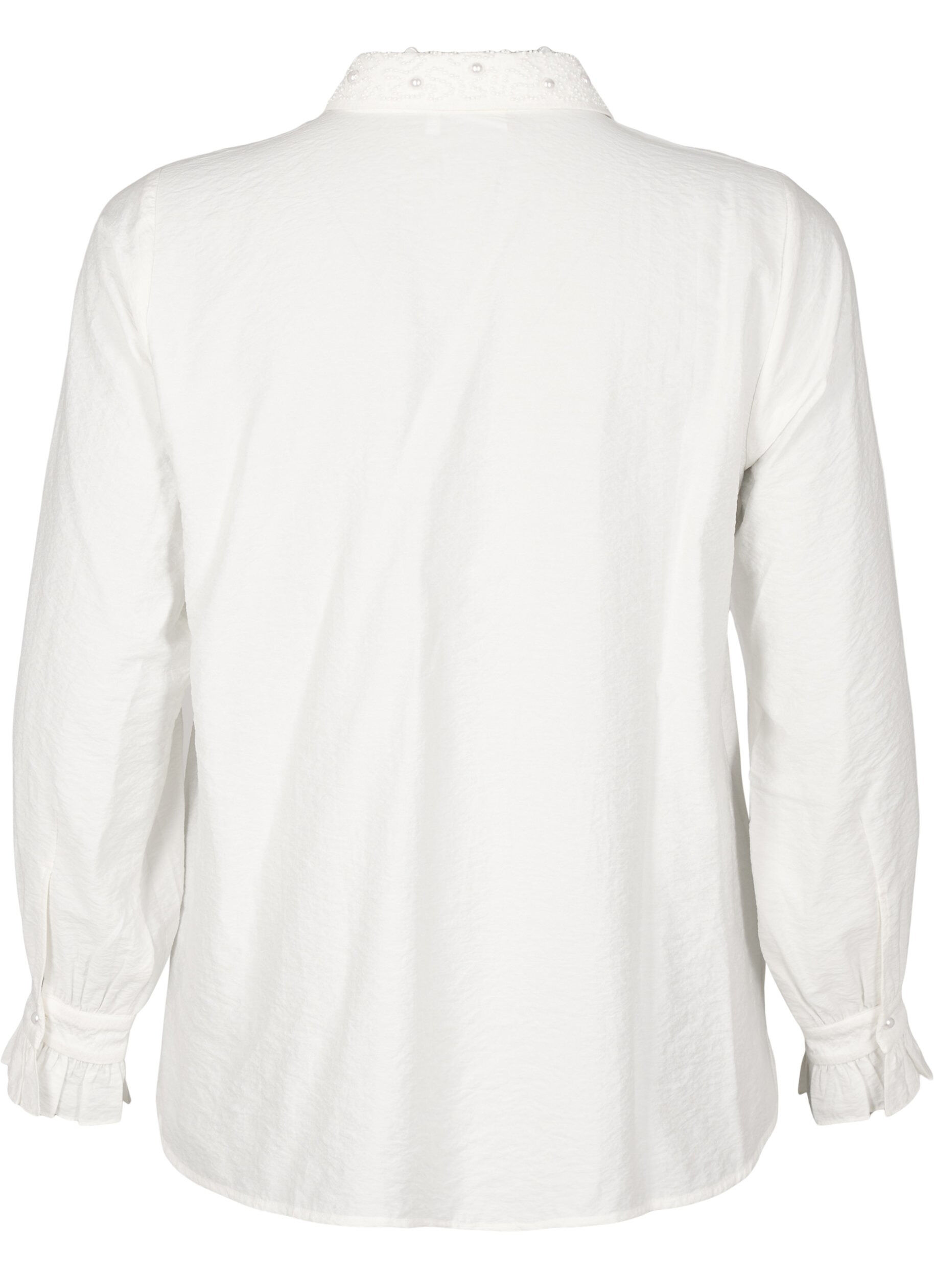 Zizzi Skjorta med p&auml;rlor, Snow White, Packshot image number 1