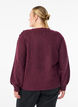 Stickad blus med knappdetalj, M&ouml;rk Bordeaux, Model image number 2