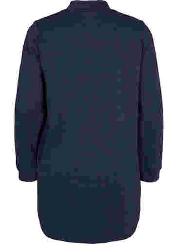 Långärmad tunika med knytband, Navy Mel, Packshot image number 1