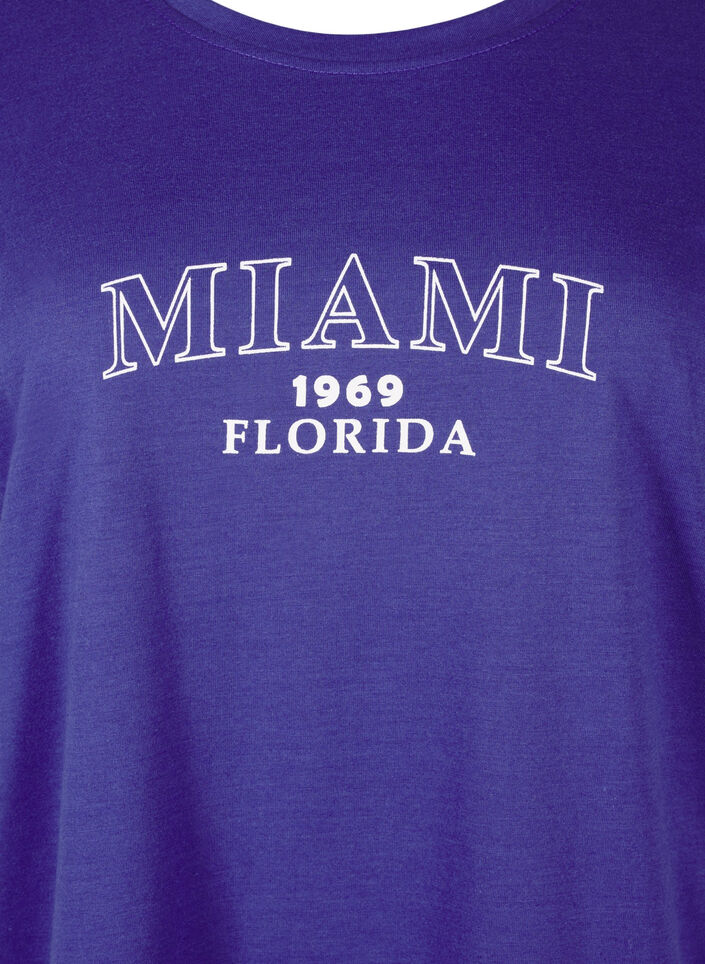 T-shirt från FLASH med tryck, Royal Blue Miami, Packshot image number 2
