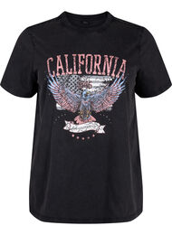 Organic Cotton T-shirt med Eagle Artif, Grey California