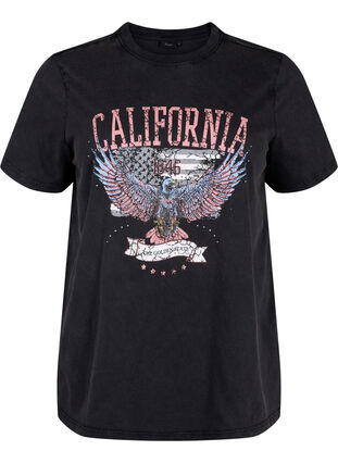 Organic Cotton T-shirt med Eagle Artif, Grey California, Packshot image number 0