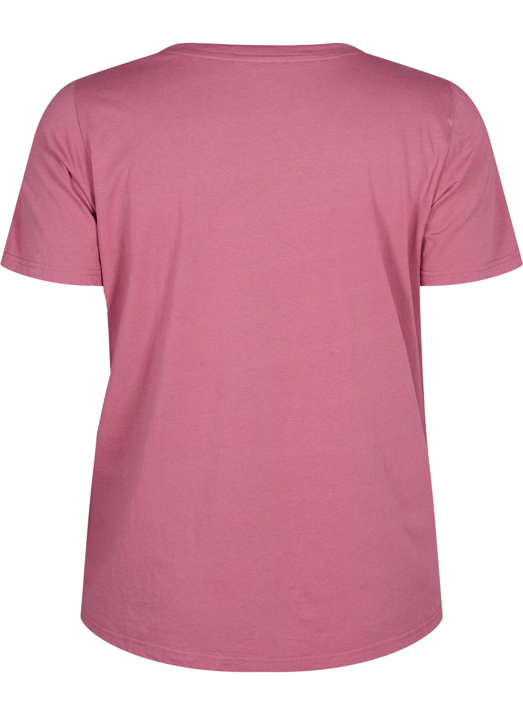 Zizzi T-shirt i bomull med textmotiv, Malaga W. ALASKA, Packshot image number 1