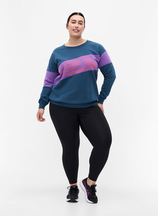 Sweatshirt med sportigt tryck, Blue Wing Teal Comb, Model image number 2