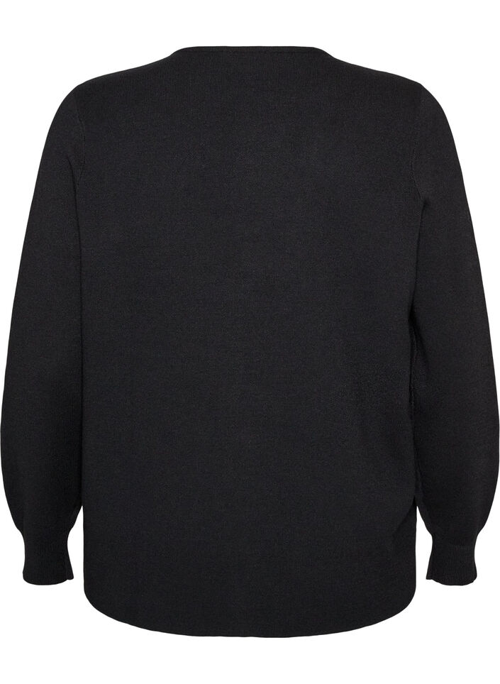 Cardigan med tv&aring;v&auml;gsdragkedja, Svart, Packshot image number 1