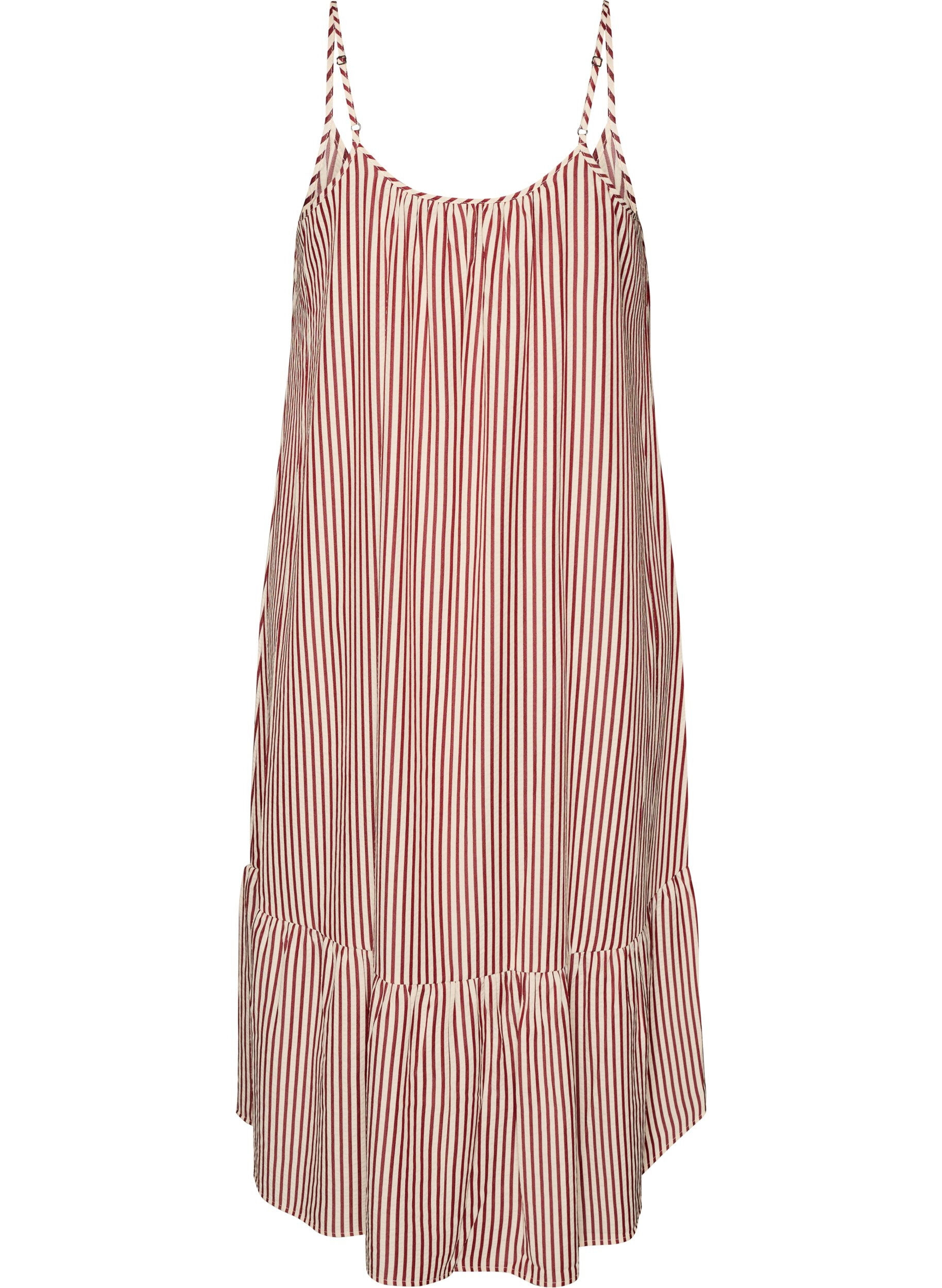 ZizziA-linjeformad sommarkl&auml;nning med r&auml;nder, R&ouml;d, Packshot image number 1