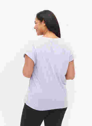 Melerad t-shirt med korta ärmar, Lavender Mél, Model image number 1