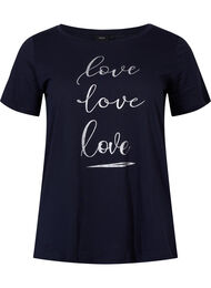 Kortärmad t-shirt i bomull med tryck , Night Sky Love Love