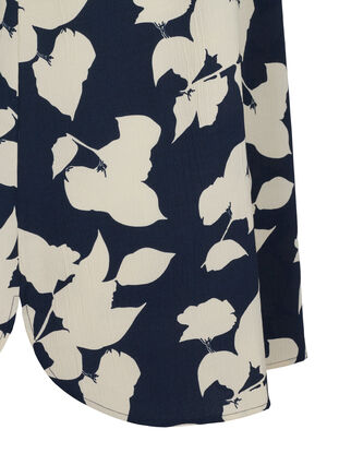 FLASH - Tryckt tunika med korta ärmar, Blue White Flower, Packshot image number 3