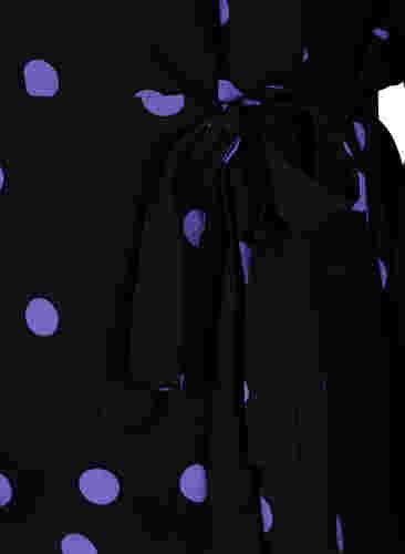 Prickig omlottopp i viskos, Black w. Purple Dot, Packshot image number 3