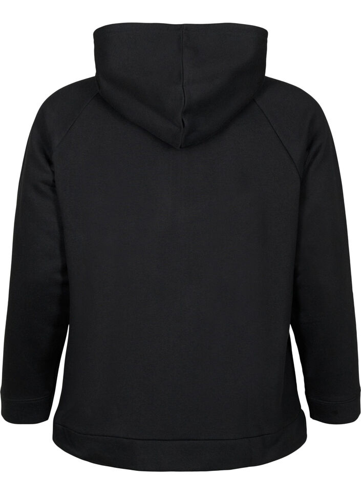 Sweatshirt med huva, Black, Packshot image number 1