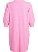 Stickad klänning med 3/4-ärm och rund halsringning, B. Pink White Mel., Packshot image number 1