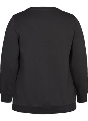 Sweatshirt med julmotiv och paljetter, Black, Packshot image number 1