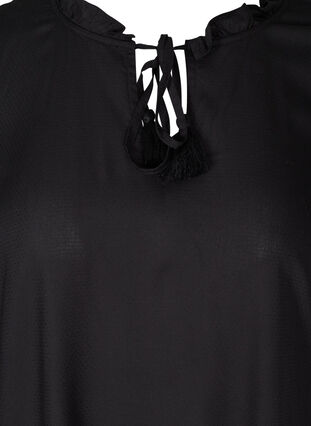 Viskosklänninge med knytdetalj, Black, Packshot image number 2
