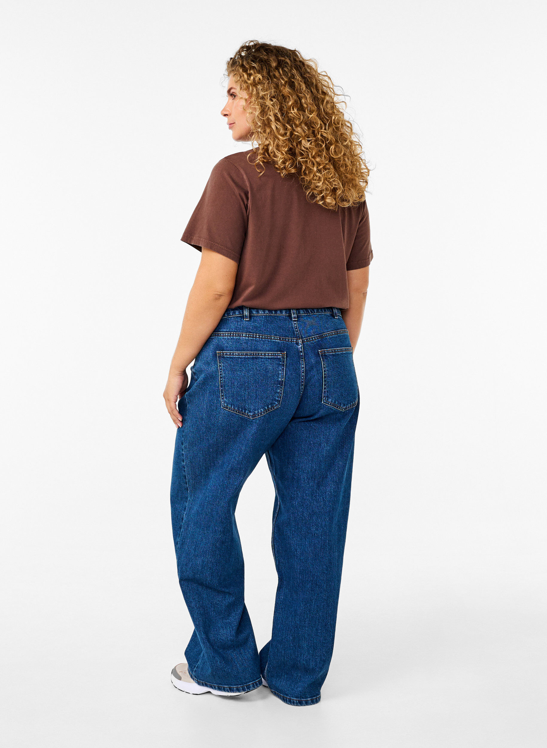 ZizziJeans med vida ben och h&ouml;g midja, Bl&aring;, Model image number 1
