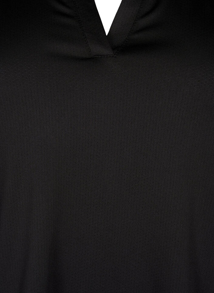 Polo t-shirt med v-ringning, Black, Packshot image number 2
