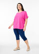 Blus med korta &auml;rmar och rund halsringning, Rosa, Model image number 1