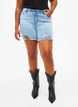 Jeansshorts med slitna detaljer, Light Blue Denim, Model image number 2