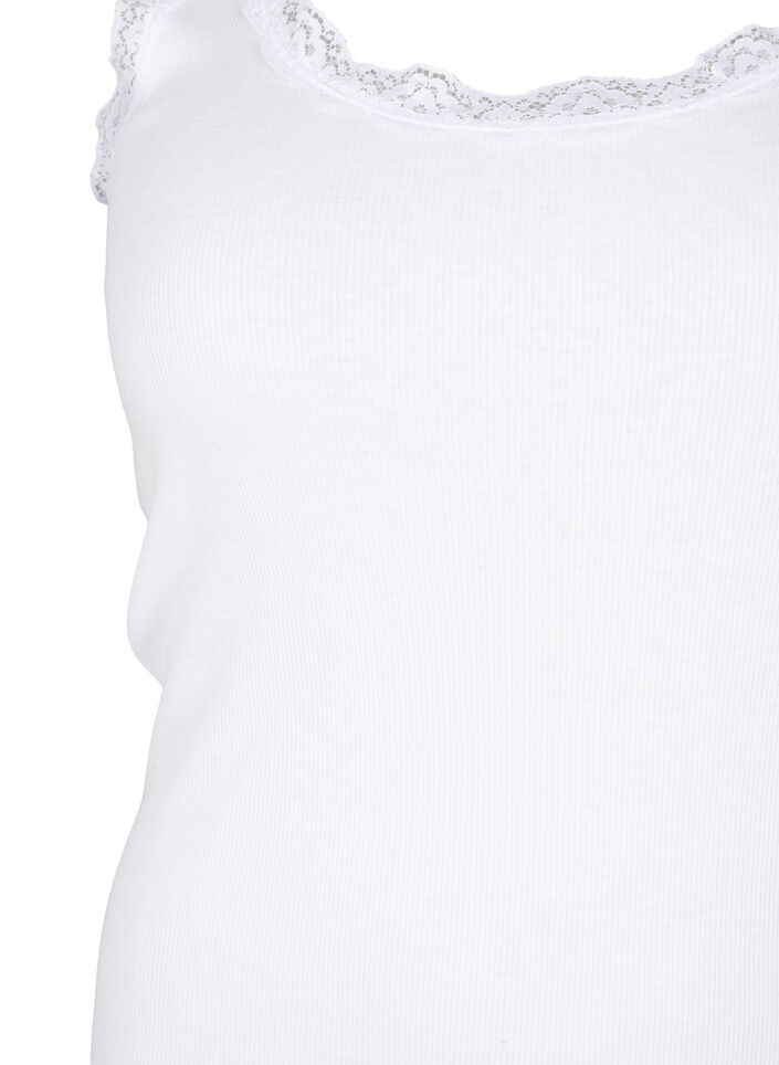 Topp med spetskant, Vit, Packshot image number 2