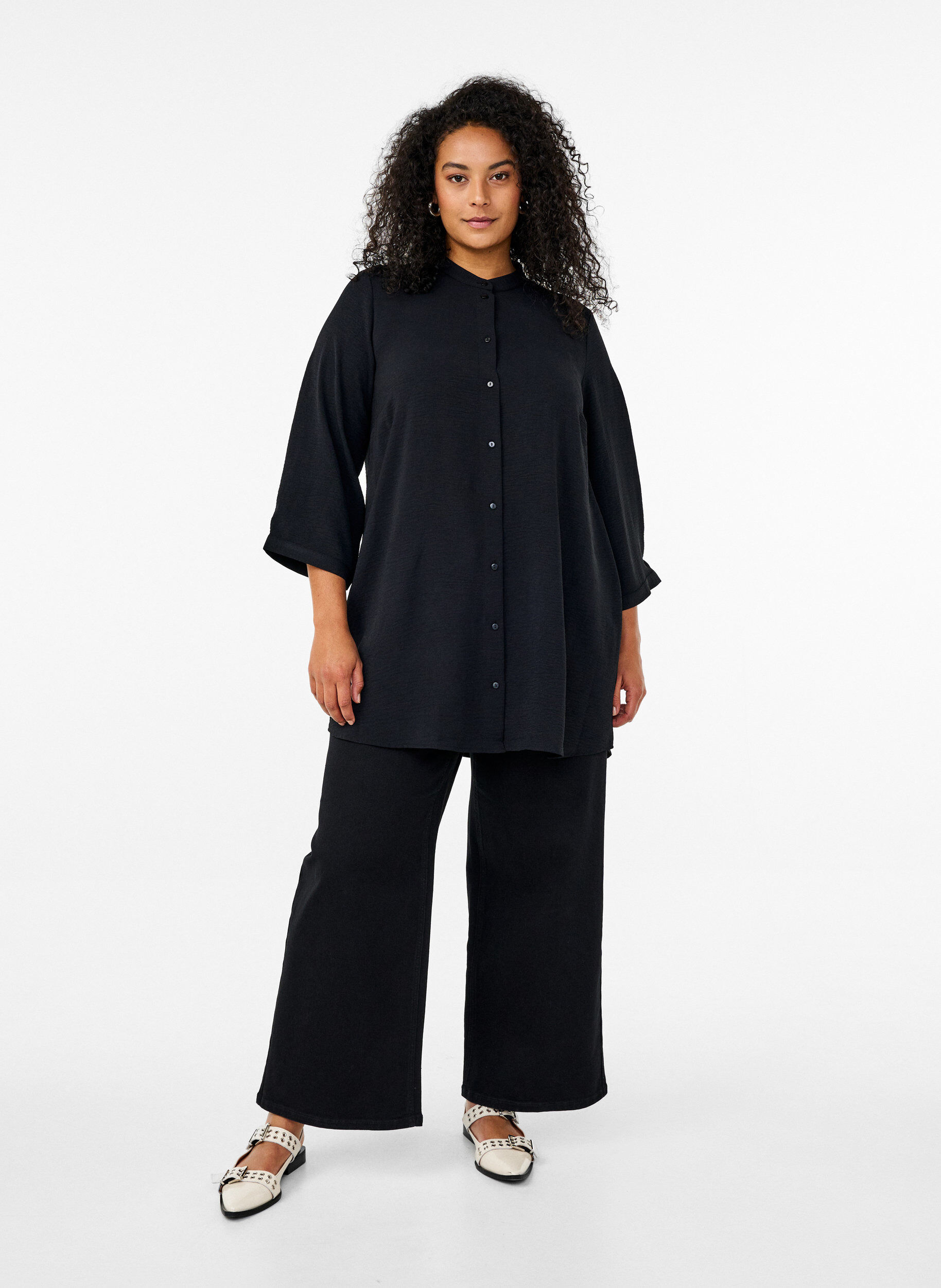 ZizziTunika med 3/4-&auml;rmar, Svart, Model image number 1