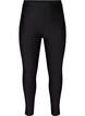 Croppade, glansiga leggings med bakfickor, Black, Packshot image number 0