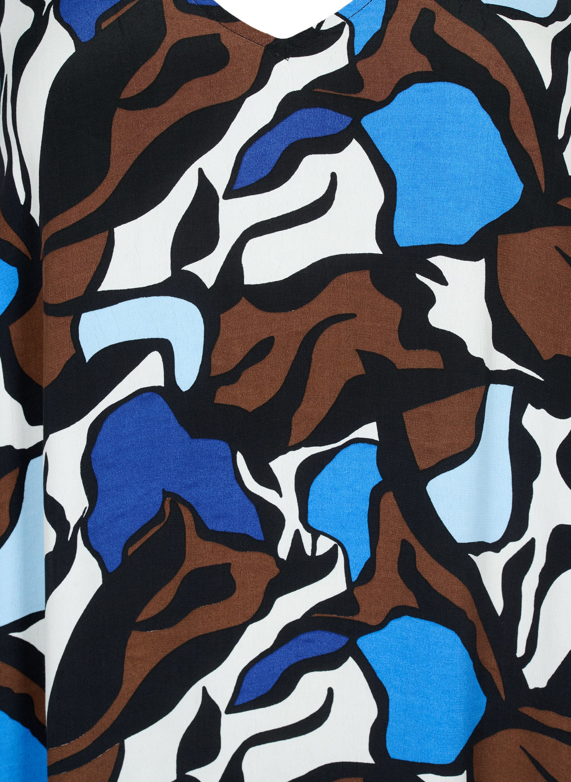 Zizzi Kl&auml;nning i viskos med tryck och 3/4 &auml;rmar, Zafia AOP, Packshot image number 2