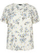 Blus med tryck och lurex, White Flower/Gold, Packshot image number 0
