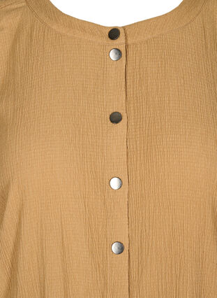 Långärmad skjortklänning med struktur, Indian Tan, Packshot image number 2