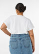 T-shirt i bomull med virkad detalj, Vit, Model image number 2