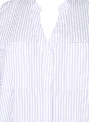 Randig skjorta med bröstfickor, White/LavenderStripe, Packshot image number 3