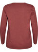 L&aring;ng&auml;rmad t-shirt med v-ringning och knappar, Brun, Packshot image number 1