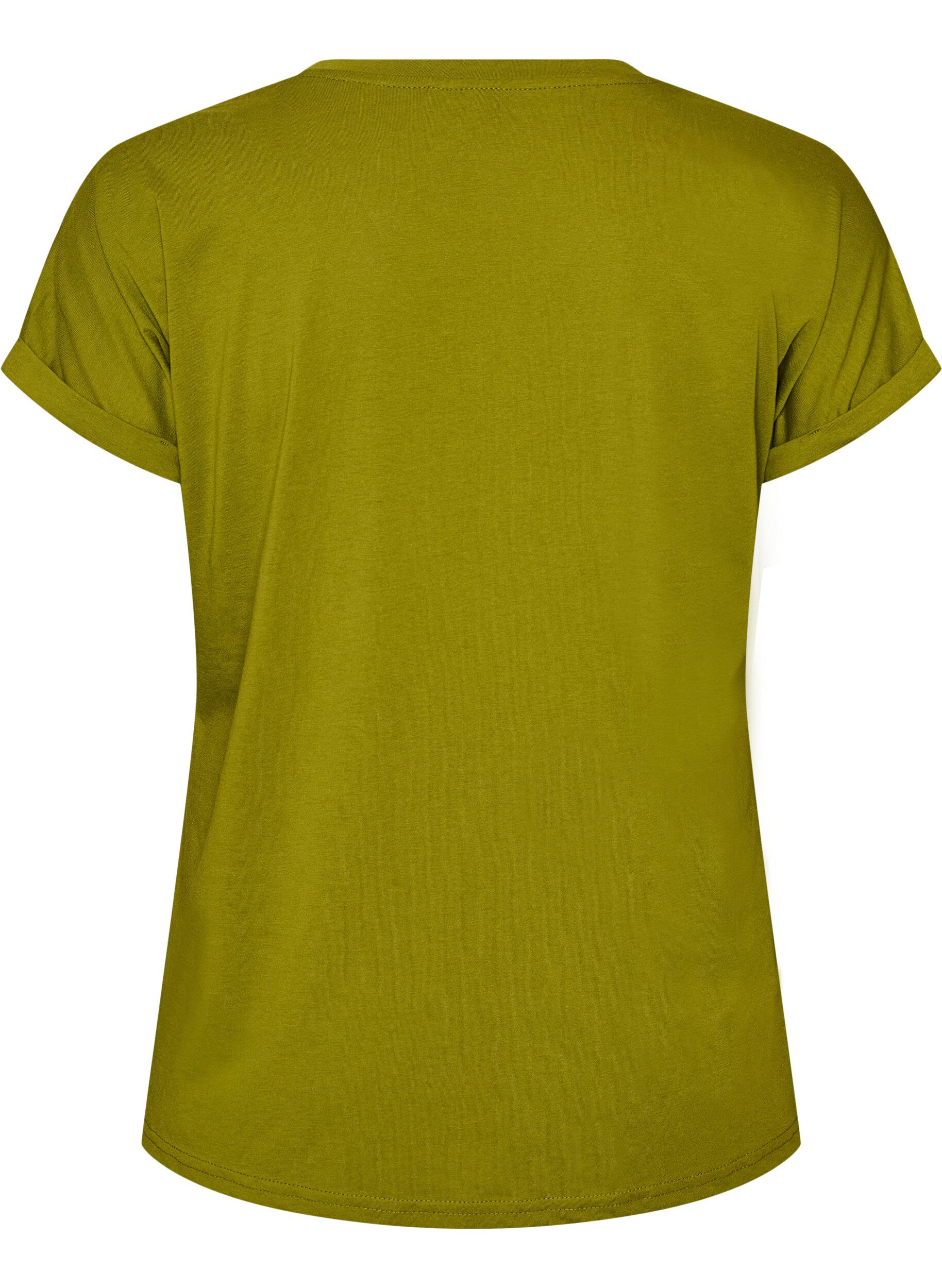 ZizziKort&auml;rmad t-shirt i bomullsmix, Gr&ouml;n, Packshot image number 1