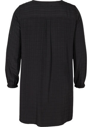 Långärmad tunika med knytdetalj, Black, Packshot image number 1