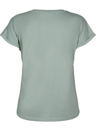 T-shirt i ekologisk bomull med guldtryck, Ch.Green Gold Flower, Packshot image number 1